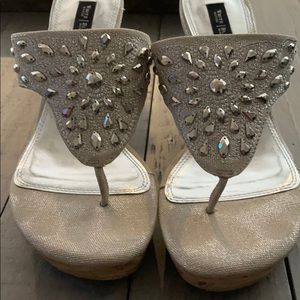 WHBM Rhinestone Wedge. Good Condition. 3/4 Heel.
